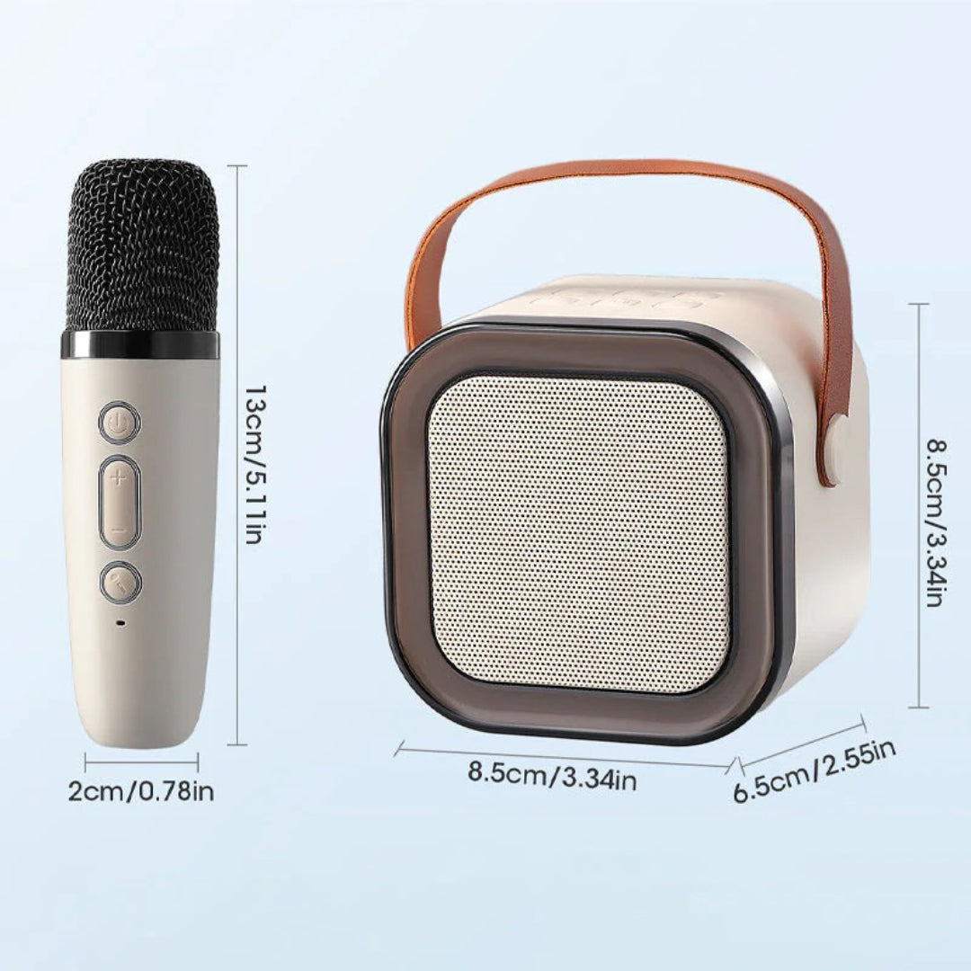 Compact Wireless Karaoke System with Microphone and Speaker
