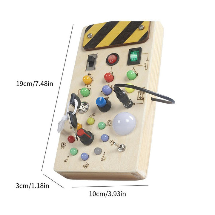 Interactive Wooden Sensory Board with Switches and Buttons