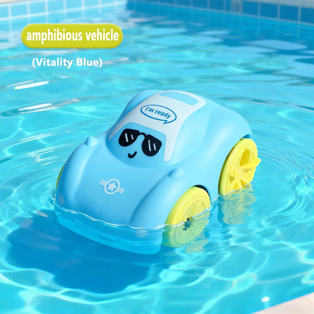 Wind-Up Bath Toy Boat Car - Amphibious Vehicle for Land and Water Fun