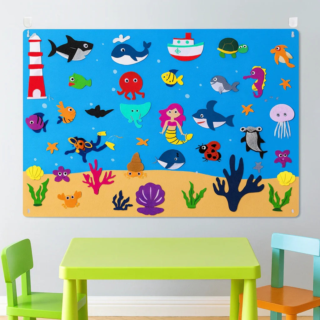 Farm-Themed Felt Activity Board with Animal Characters