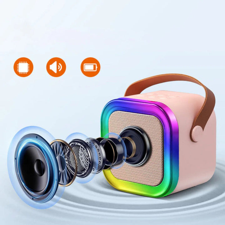 Compact Wireless Karaoke System with Microphone and Speaker
