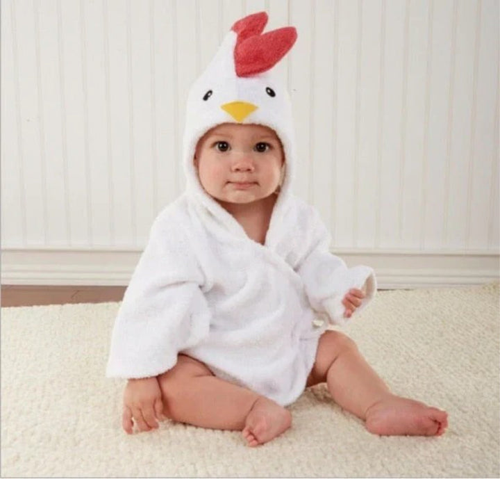 Soft and Absorbent Animal Print Baby Bathrobe