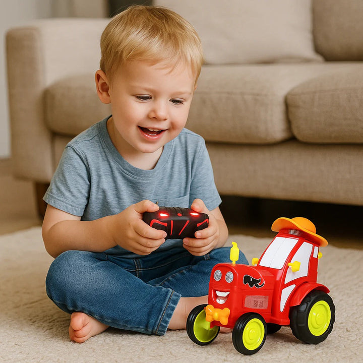 Cartoon-Style Toy Tractor - Fun Agricultural Vehicle