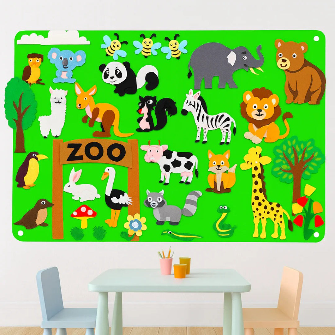 Farm-Themed Felt Activity Board with Animal Characters