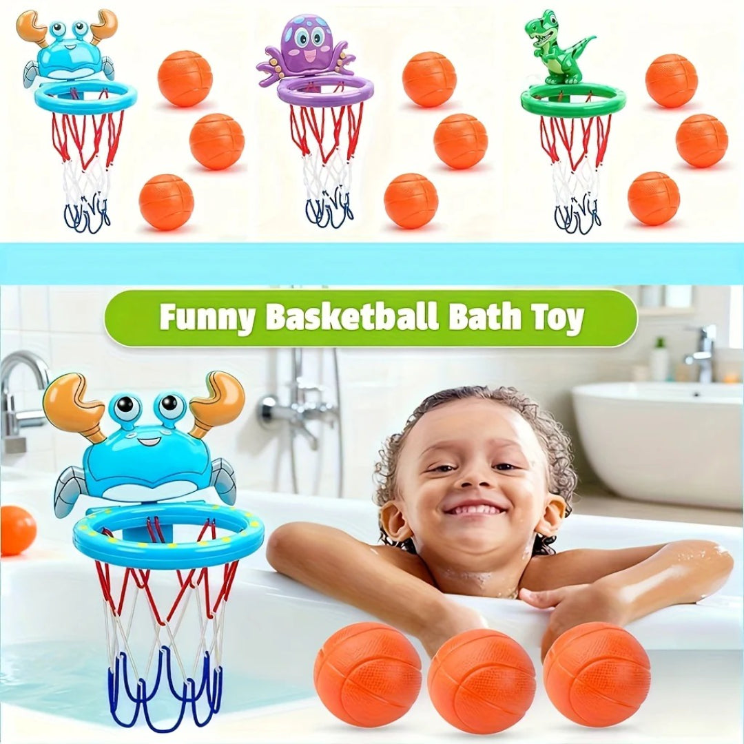 Animal-Themed Mini Basketball Hoop for Bath Time Fun