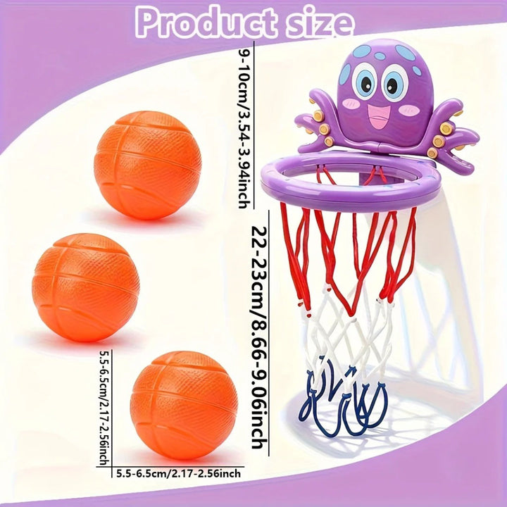 Animal-Themed Mini Basketball Hoop for Bath Time Fun