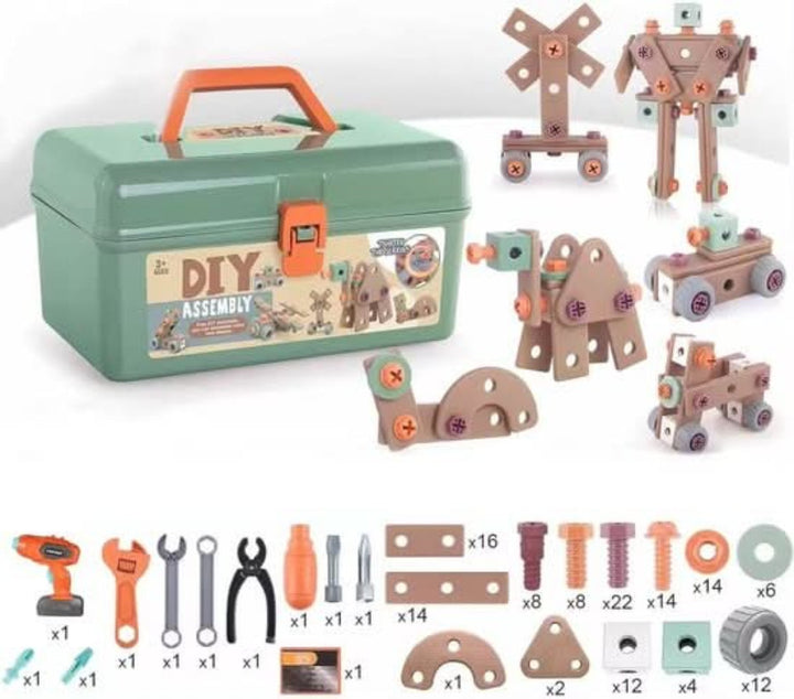 100-Piece Construction Tool Set – Imaginative Building Toy