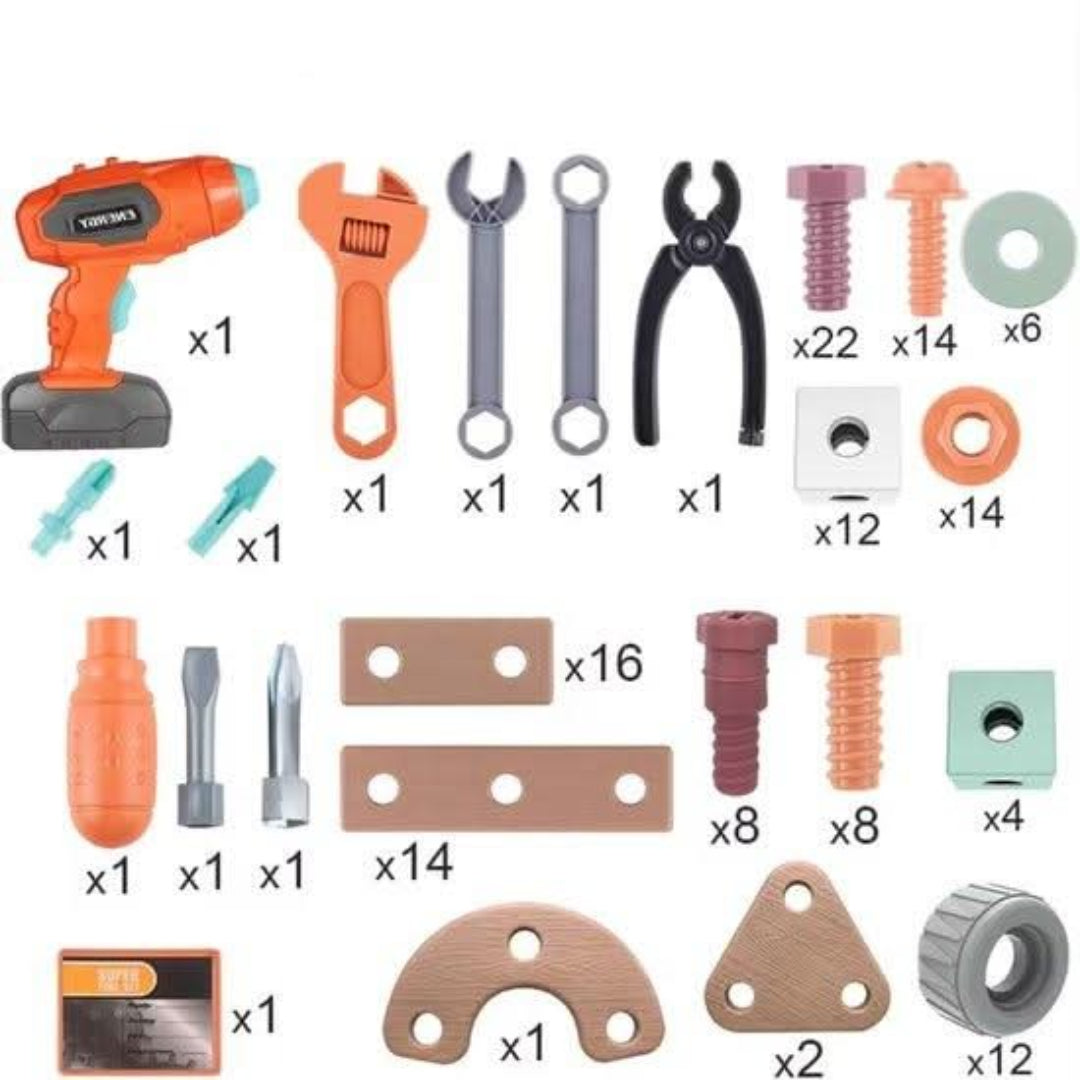 100-Piece Construction Tool Set – Imaginative Building Toy