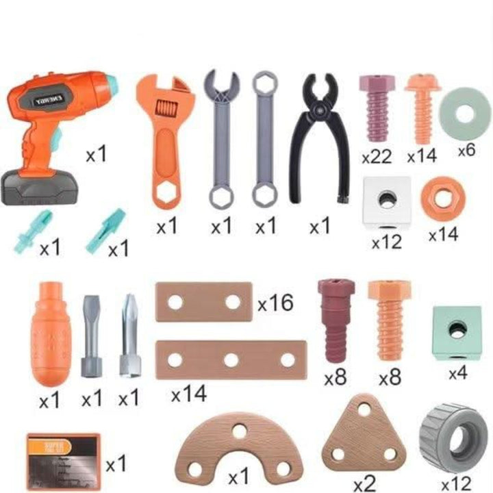 100-Piece Construction Tool Set – Imaginative Building Toy