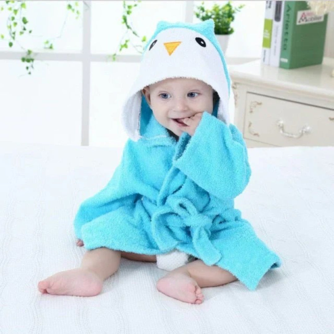 Soft and Absorbent Animal Print Baby Bathrobe
