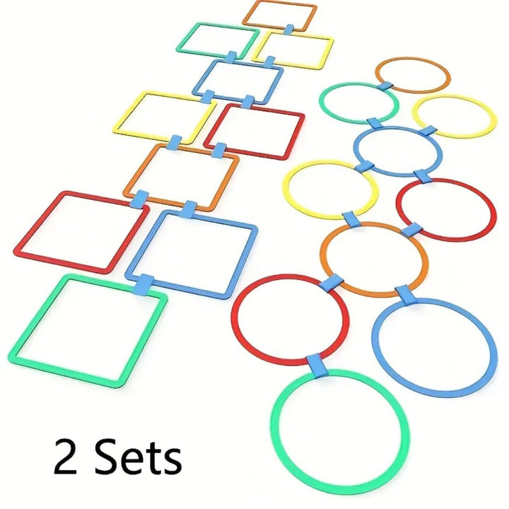 Colorful Sensory Jumping Game Set - 10-Piece Outdoor Skill Training Kit