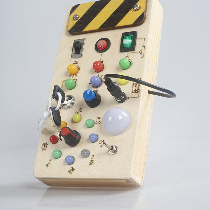 Interactive Wooden Sensory Board with Switches and Buttons