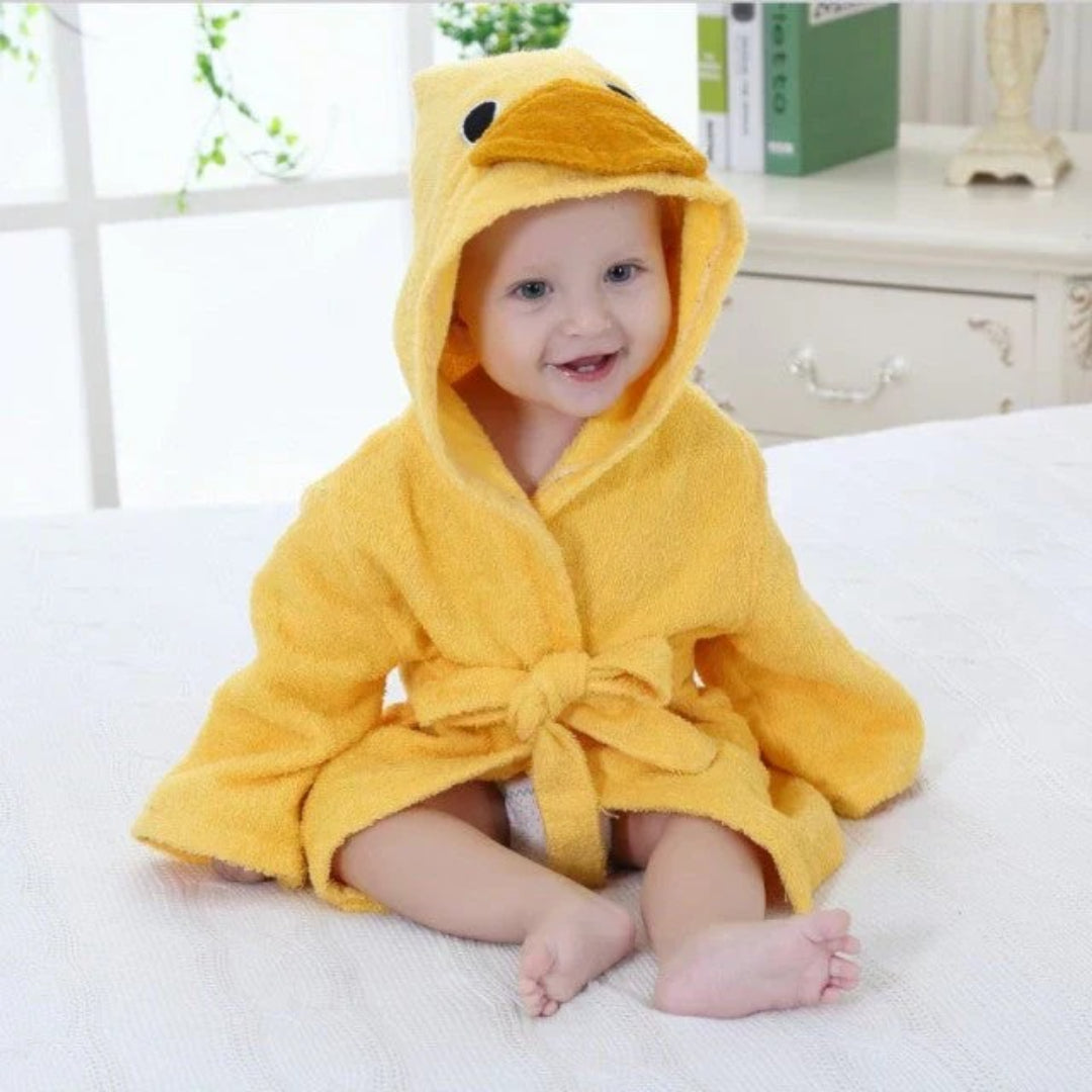 Soft and Absorbent Animal Print Baby Bathrobe