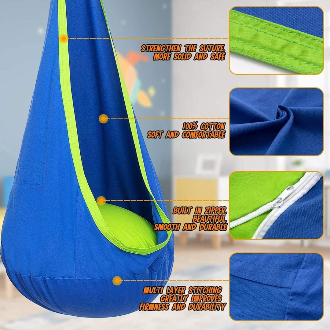 Hammock Chair with Cushion - Versatile Hanging Chair for Indoor and Outdoor Relaxation