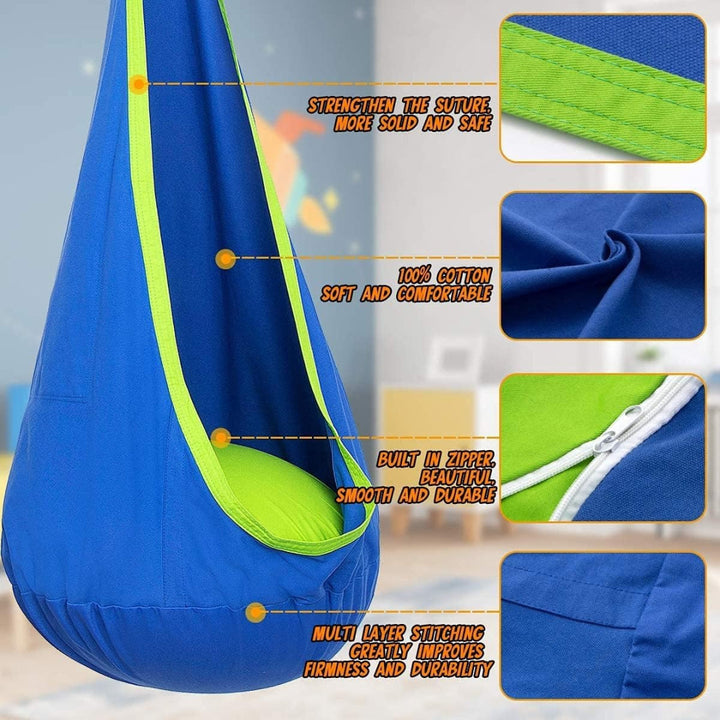Hammock Chair with Cushion - Versatile Hanging Chair for Indoor and Outdoor Relaxation