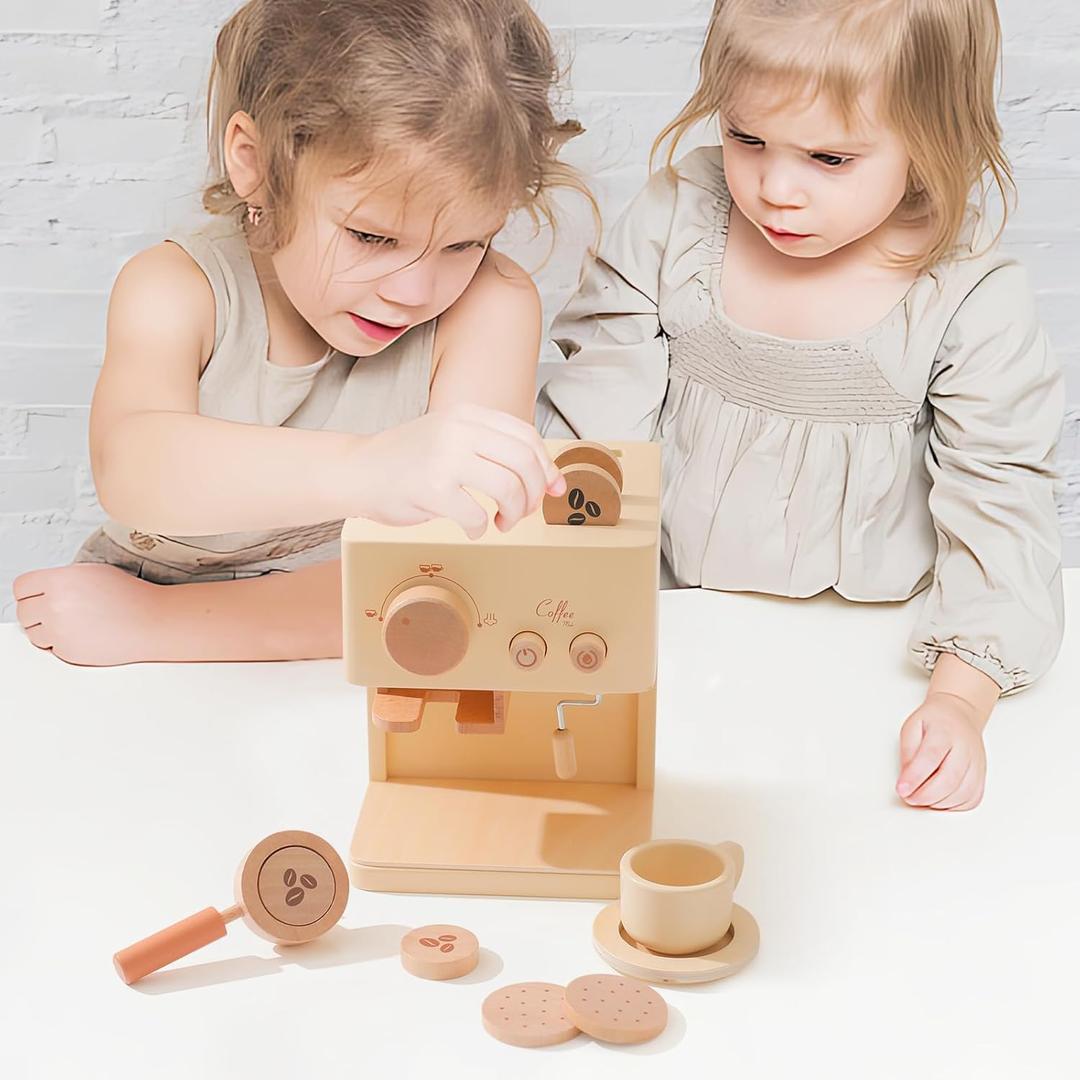 Kids' Wooden Coffee and Tea Play Set – Café Experience