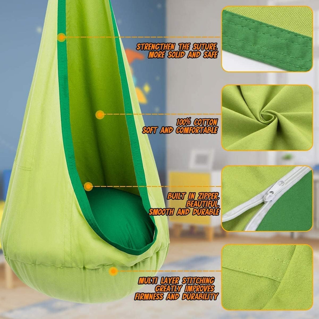 Hammock Chair with Cushion - Versatile Hanging Chair for Indoor and Outdoor Relaxation