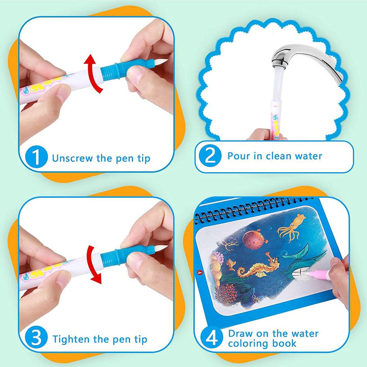 Reusable Mess-Free Magic Water Coloring Book