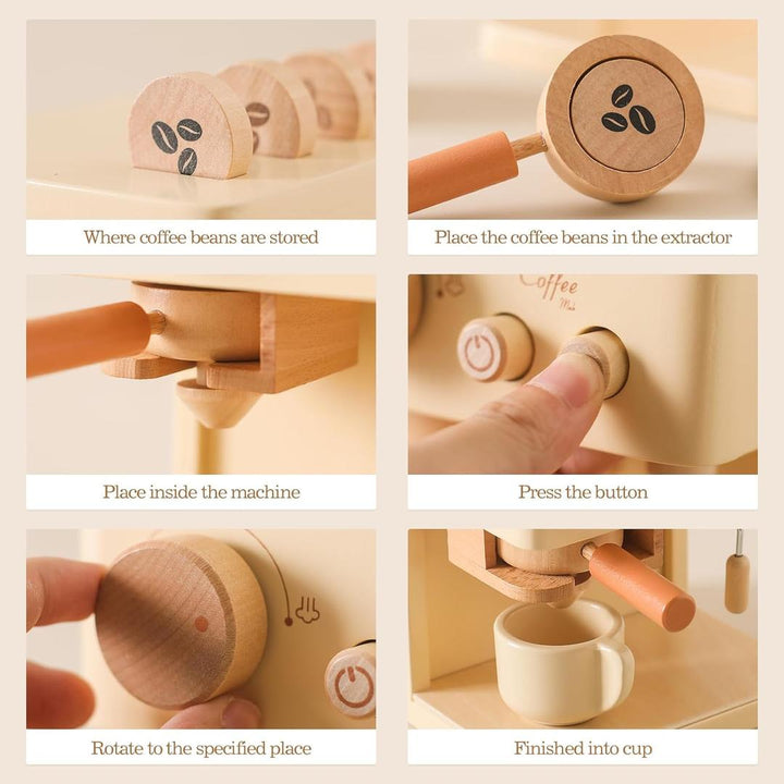 Kids' Wooden Coffee and Tea Play Set – Café Experience
