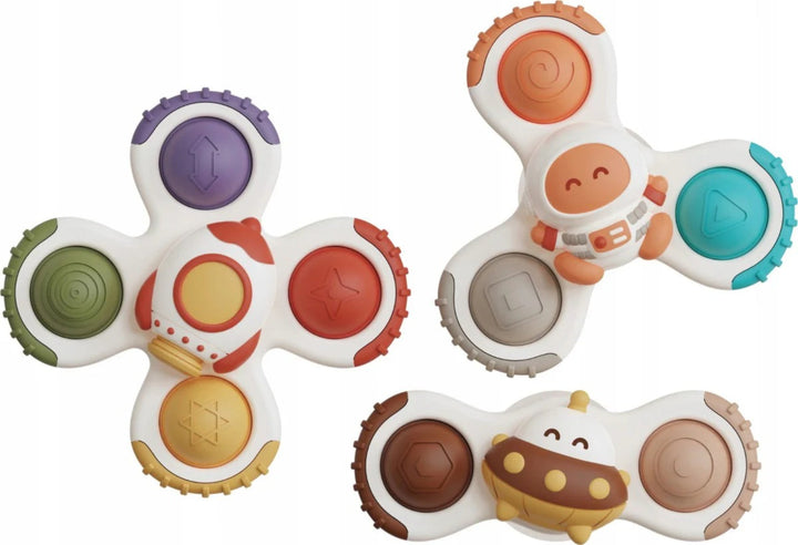 3-Piece Suction Cup Spinner Toy Set