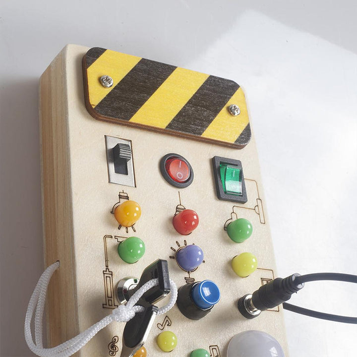Interactive Wooden Sensory Board with Switches and Buttons