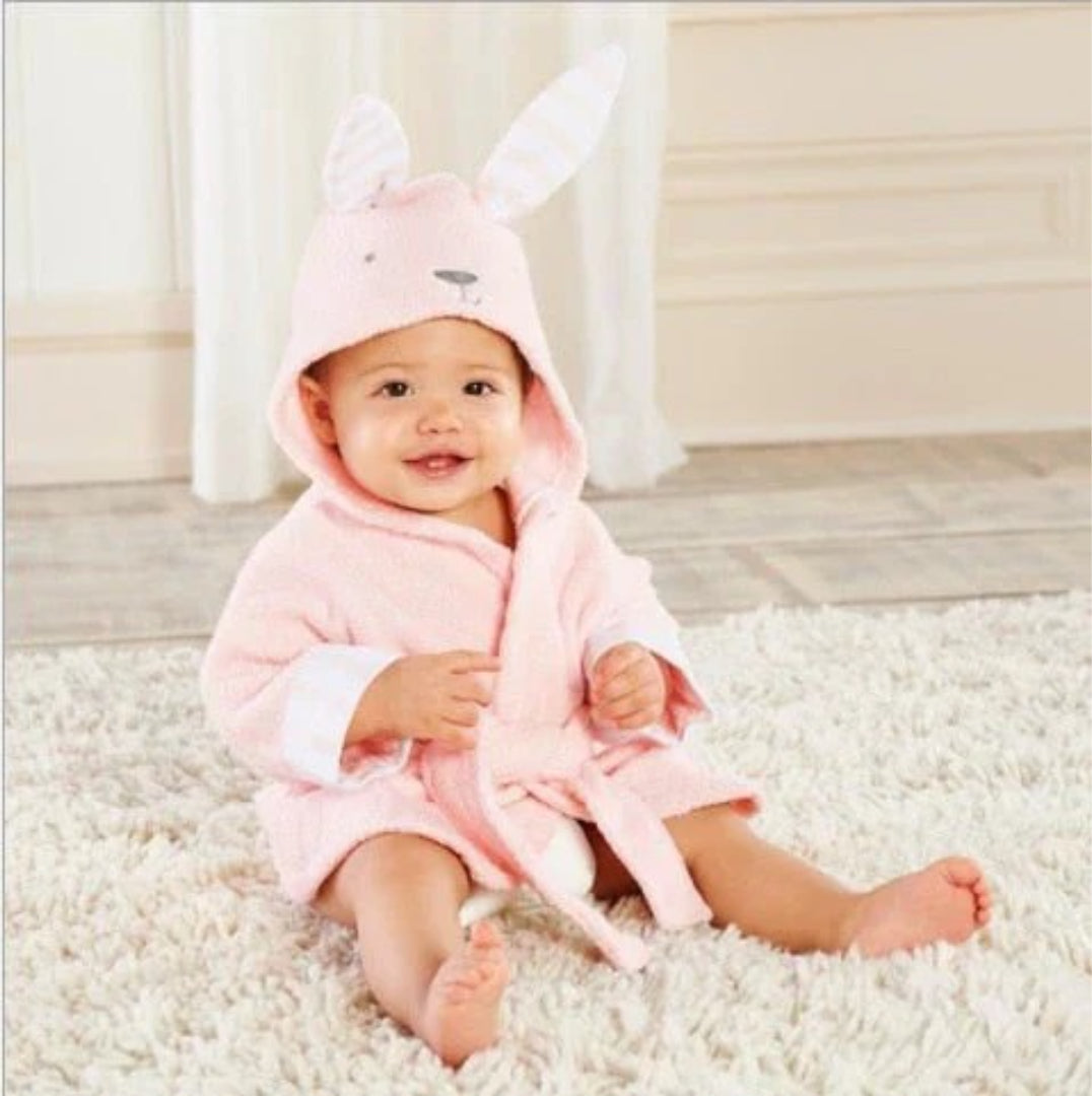 Soft and Absorbent Animal Print Baby Bathrobe