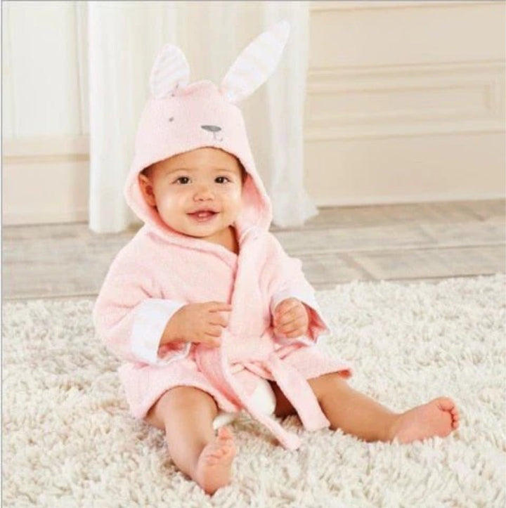 Soft and Absorbent Animal Print Baby Bathrobe