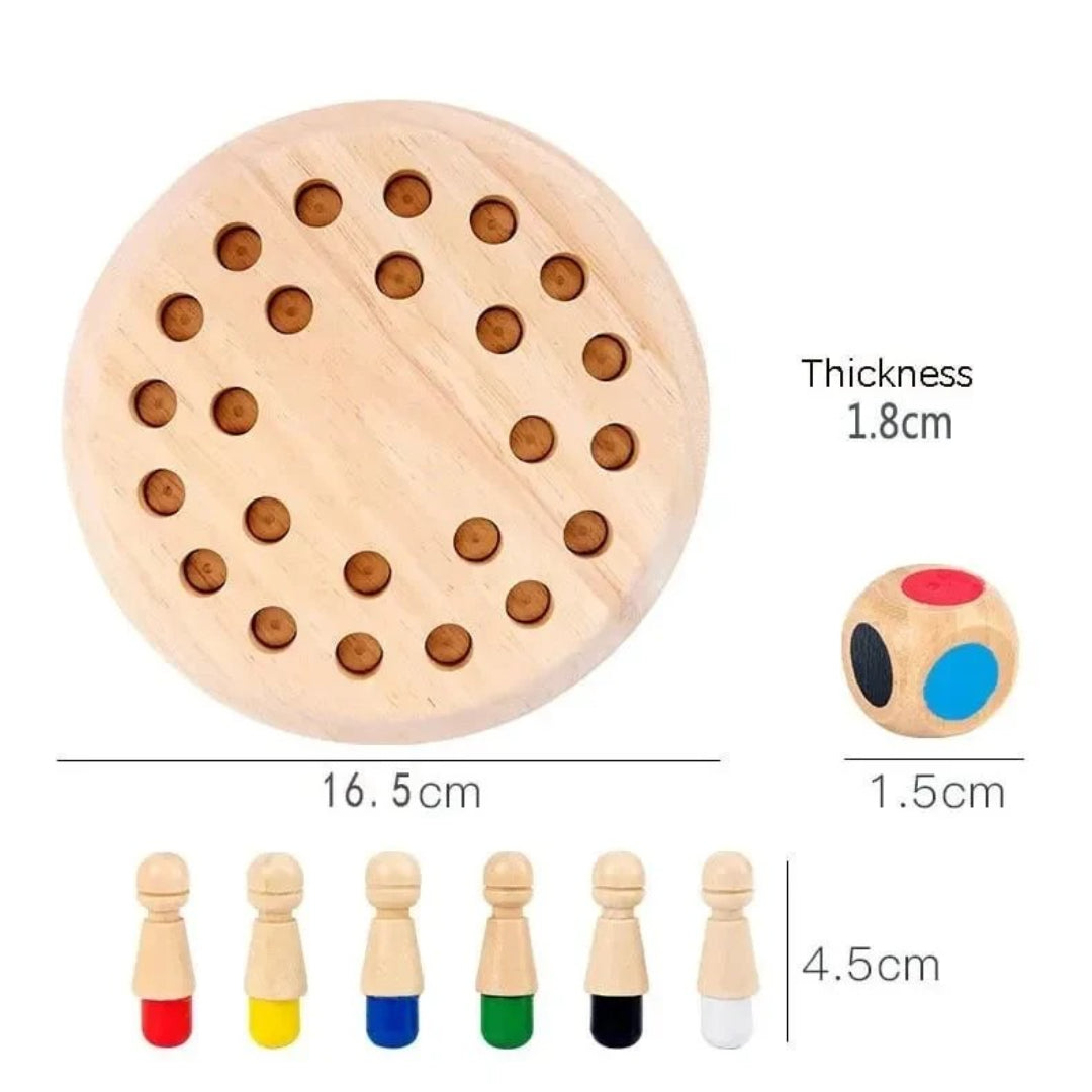 Color Matching Wooden Memory Game