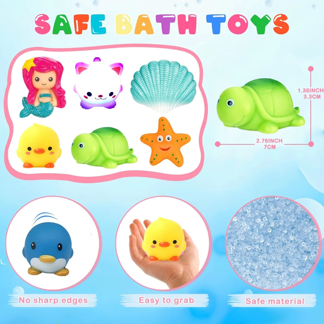 Illuminated Bath Toy Collection: Sparkling Floating Sea Creatures