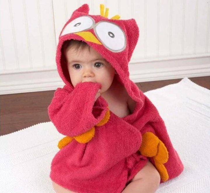 Soft and Absorbent Animal Print Baby Bathrobe