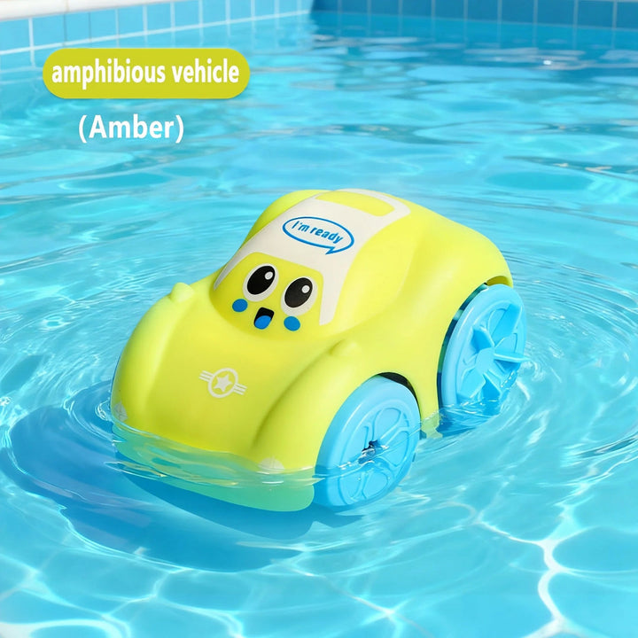 Wind-Up Bath Toy Boat Car - Amphibious Vehicle for Land and Water Fun