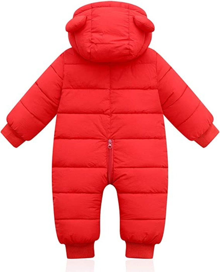 Fleece-Lined Infant Ski Suit with Matching Hat