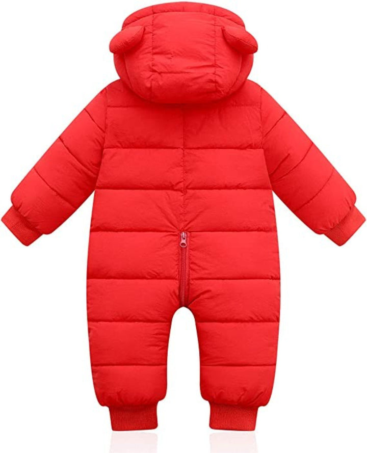 Fleece-Lined Infant Ski Suit with Matching Hat