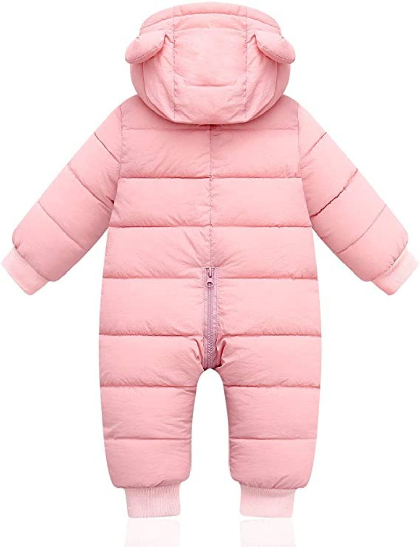 Fleece-Lined Infant Ski Suit with Matching Hat