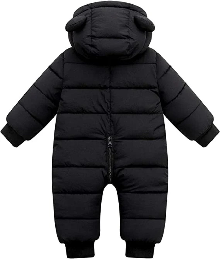 Fleece-Lined Infant Ski Suit with Matching Hat