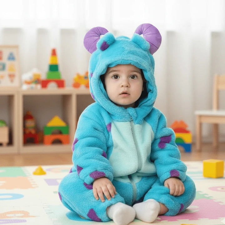 Cozy Fluffy Baby Snowsuit - Zippered One-Piece Outfit