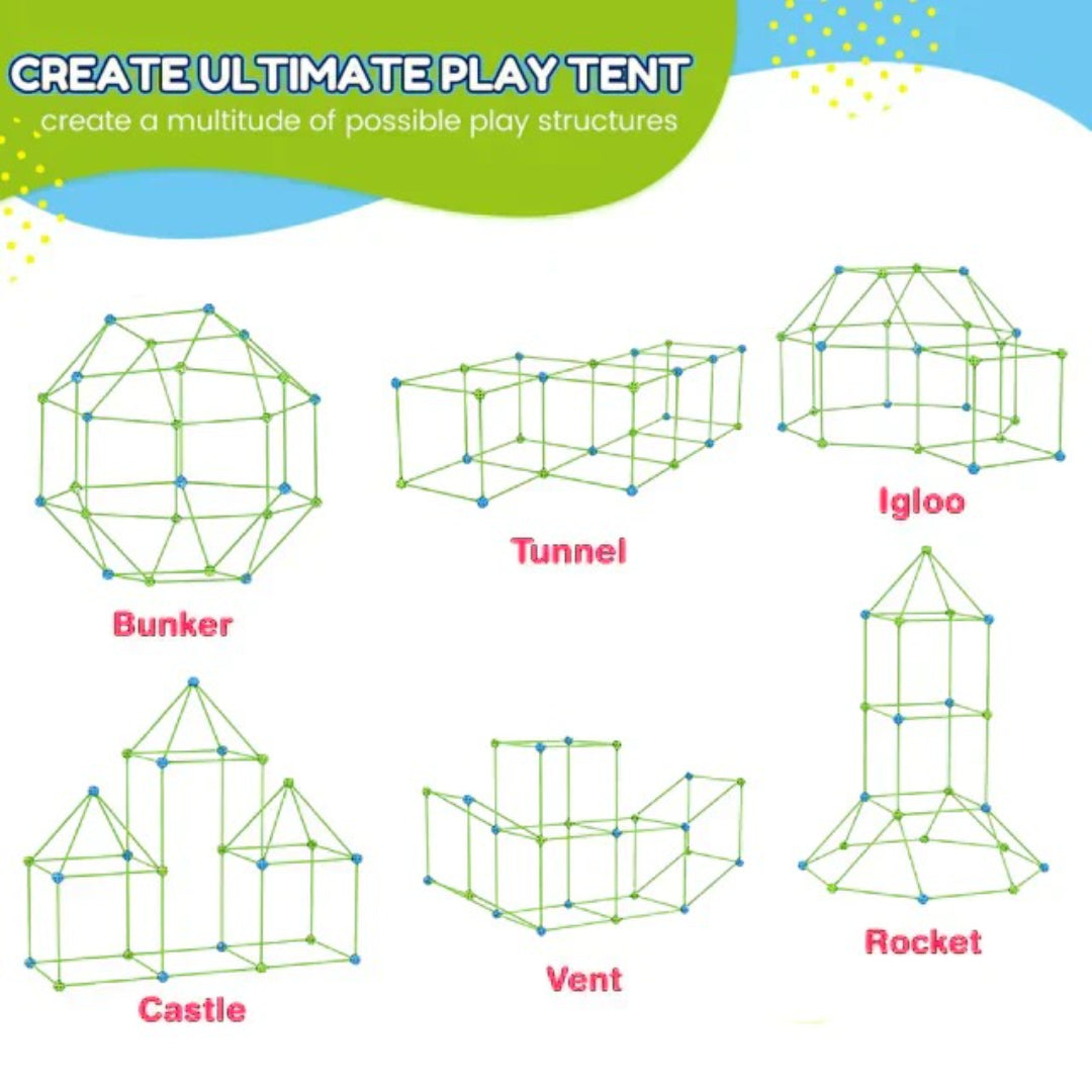 Kids' Fort Building Kit: Indoor and Outdoor Tent Construction Set