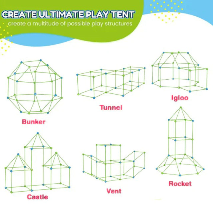 Kids' Fort Building Kit: Indoor and Outdoor Tent Construction Set