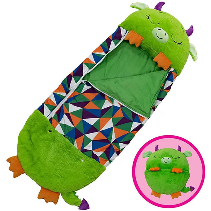 Kids' 2-in-1 Sleeping Bag with Pillow – Fun Cartoon Design