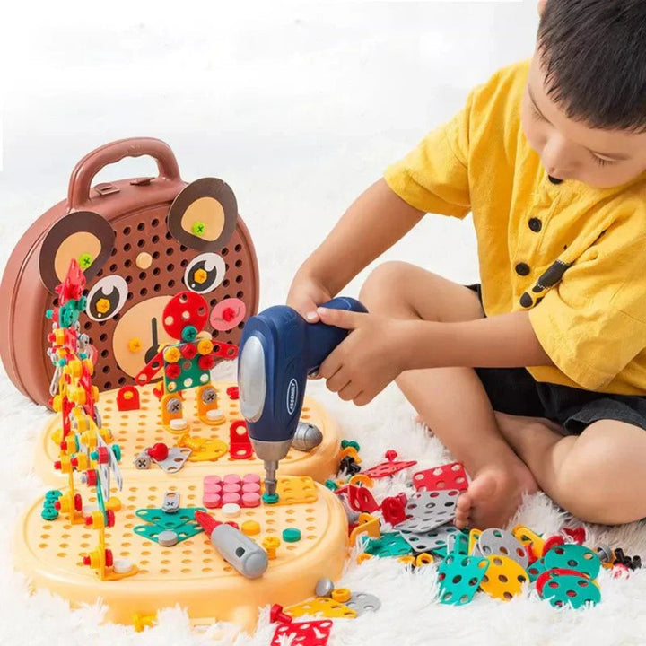 Construction Toy Tool Set with Drill