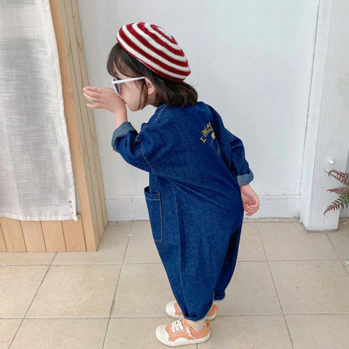 Button-Up Denim Overalls for Kids