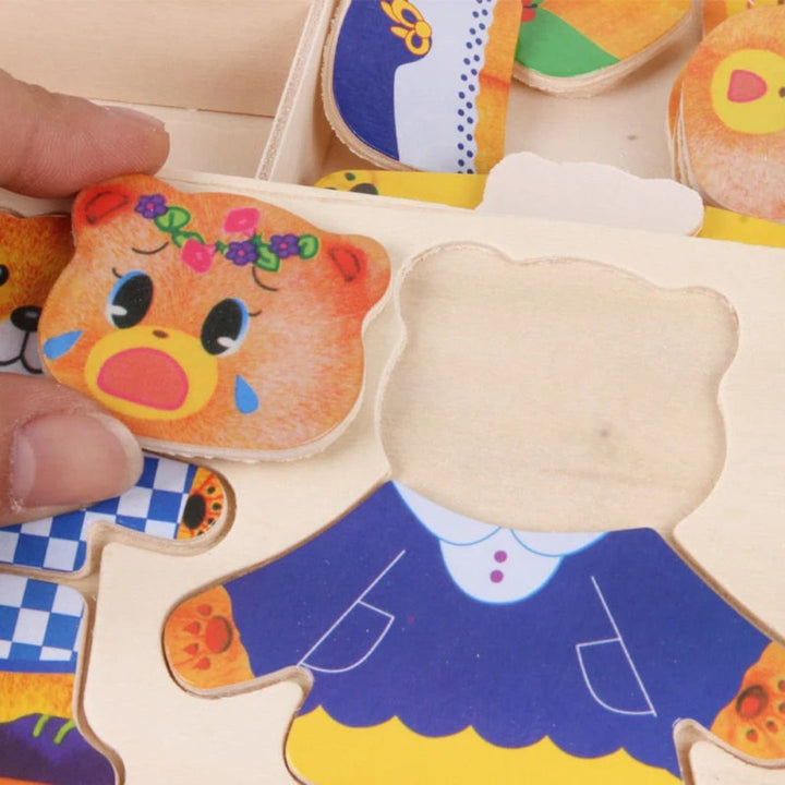 Wooden Dress-Up Puzzle: Outfit Matching Game
