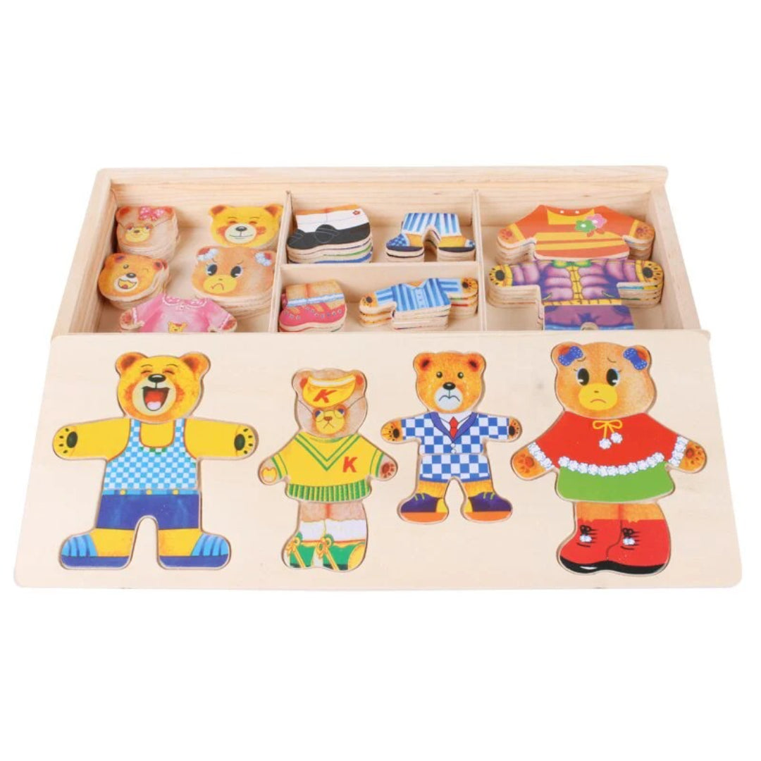 Wooden Dress-Up Puzzle: Outfit Matching Game