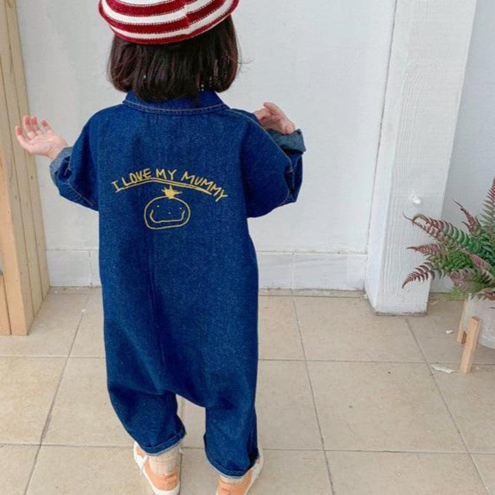 Button-Up Denim Overalls for Kids