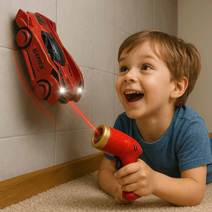 Remote-Controlled Wall Climbing Car with Laser Guidance