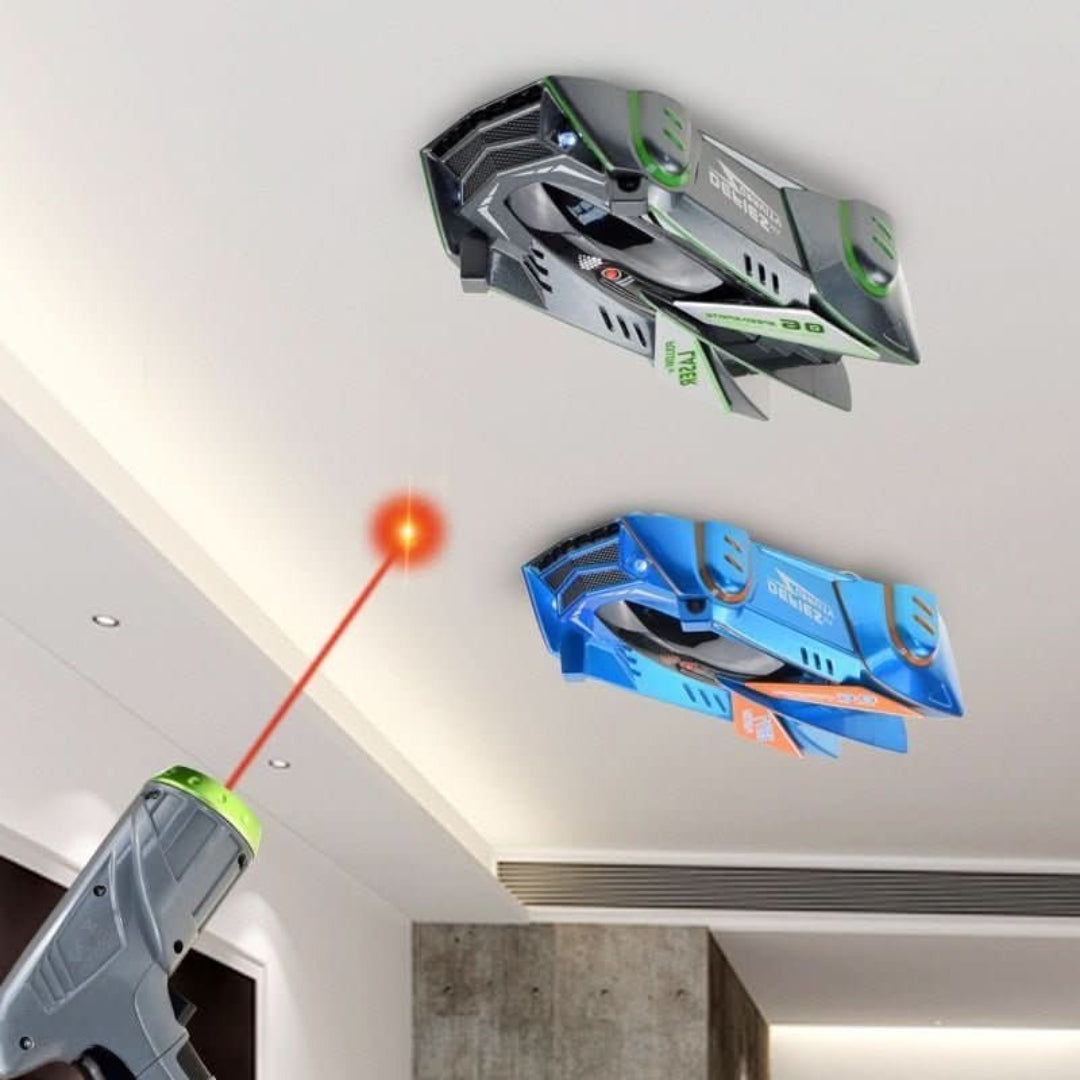 Remote-Controlled Wall Climbing Car with Laser Guidance