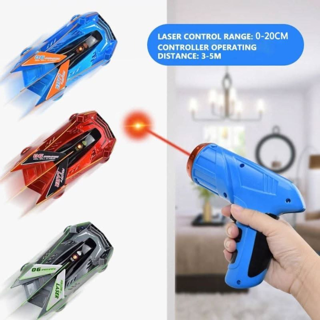 Remote-Controlled Wall Climbing Car with Laser Guidance