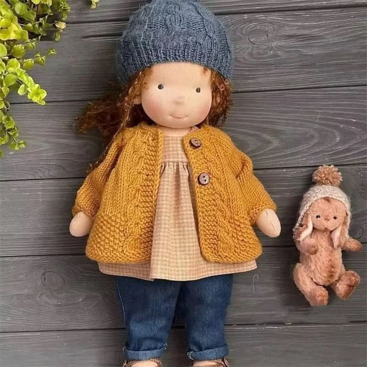 Handcrafted Waldorf Doll with Accessories – Plush Cotton Toy