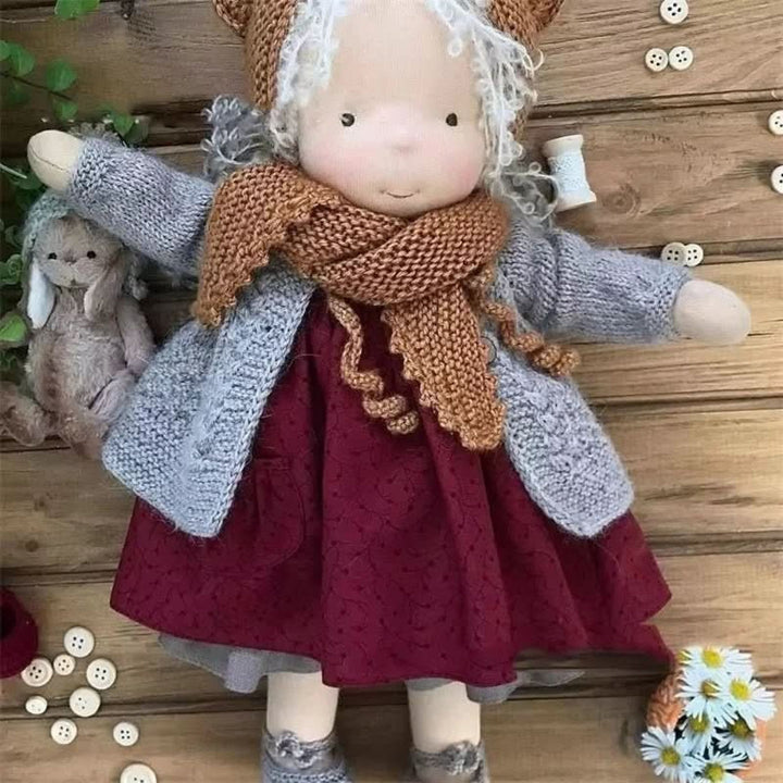 Handcrafted Waldorf Doll with Accessories – Plush Cotton Toy