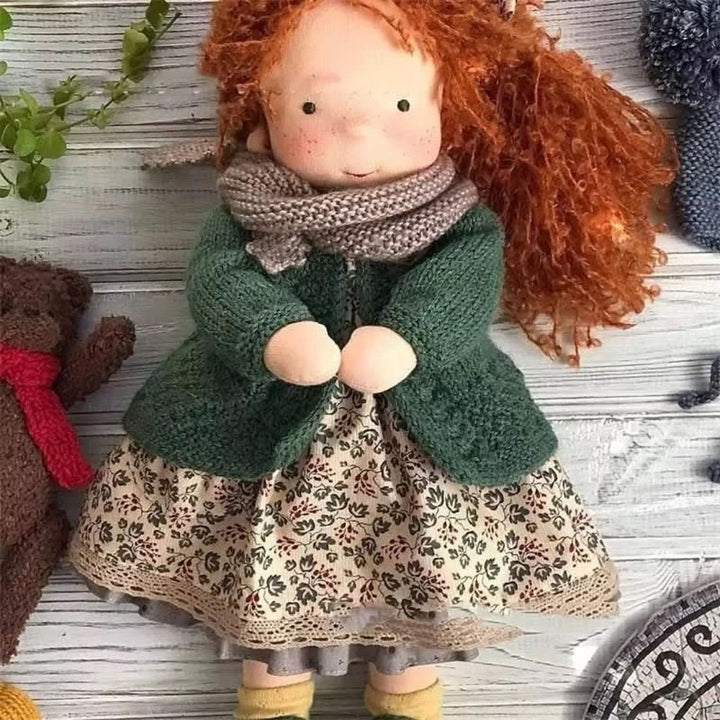 Handcrafted Waldorf Doll with Accessories – Plush Cotton Toy